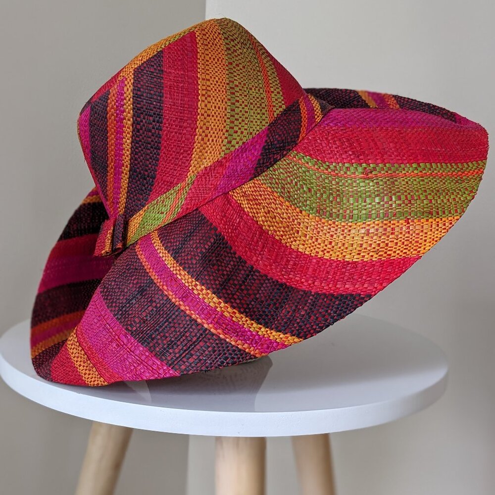 Women's Raffia Sun Hat, Large Brim, Summer Lightweight Natural Grass Hat